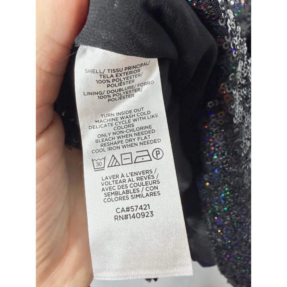 NEW with tags Women's LOFT Black Sequin V-Neck Tank Top Size L - Picture 5 of 5